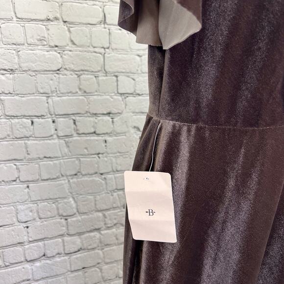 Anthropologie BHDLN Jenny Yoo Ellis Flutter-Sleeve Open-Back Stretch Velvet Gown - Picture 4 of 9